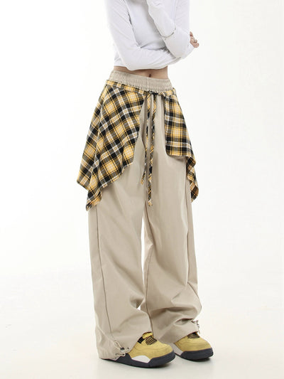 Detachable Plaid Sweatpants Korean Street Fashion Pants By Blacklists Shop Online at OH Vault