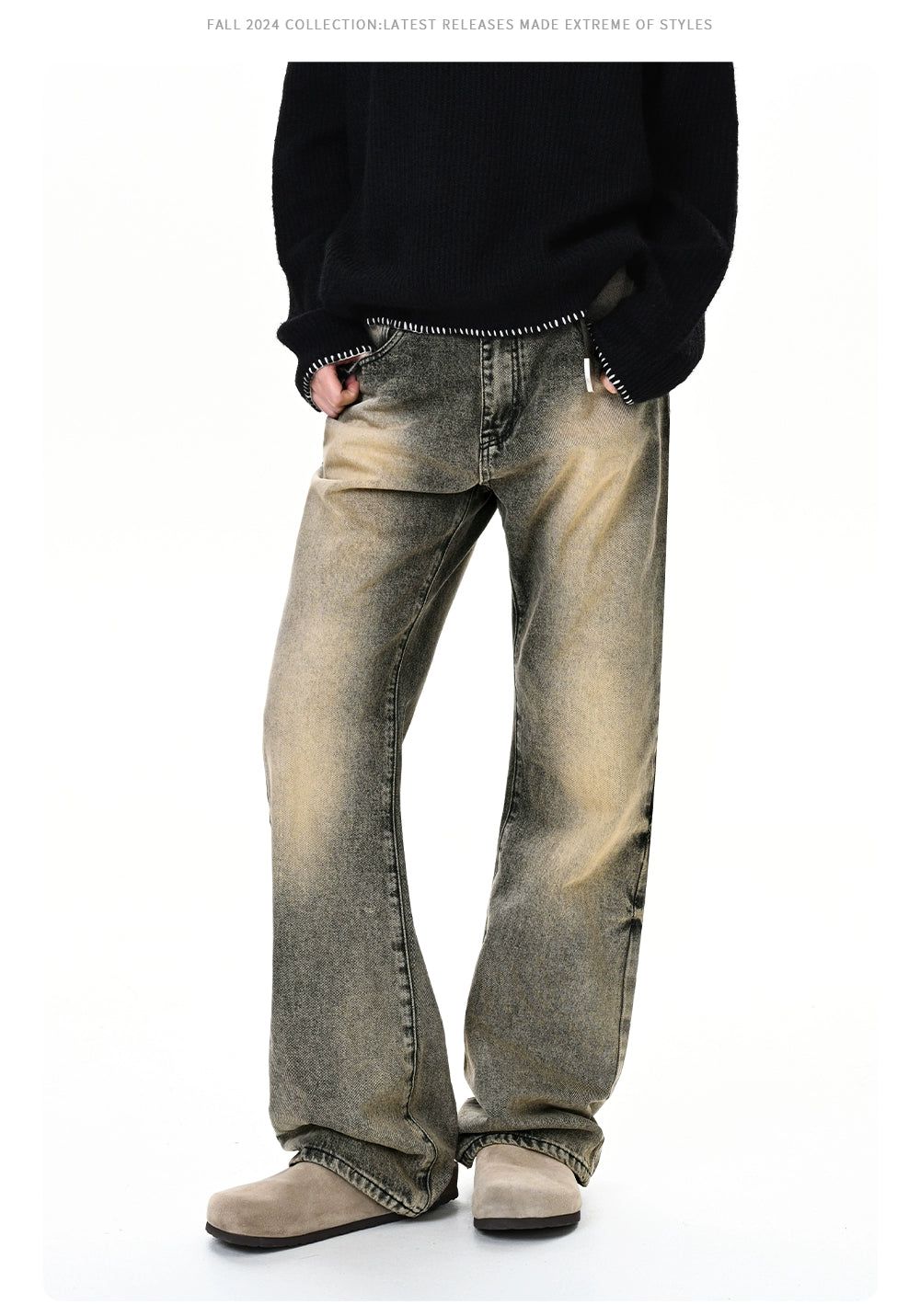 Gradient Washed Straight Jeans Korean Street Fashion Jeans By Made Extreme Shop Online at OH Vault