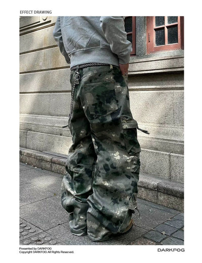 Painted Camouflage Cargo Pants Korean Street Fashion Pants By Dark Fog Shop Online at OH Vault