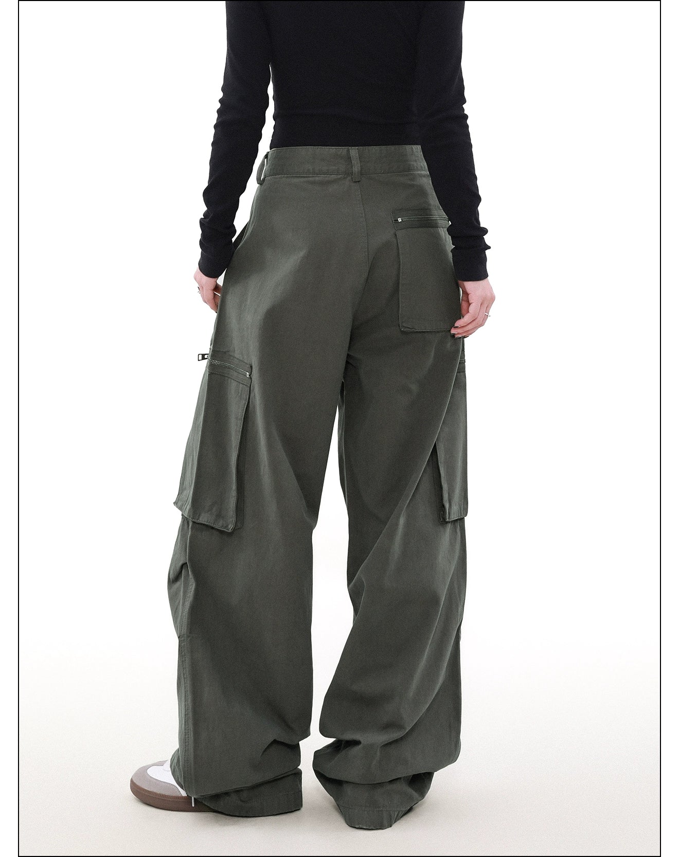 Stitched Pleats Wide Leg Cargo Pants Korean Street Fashion Pants By Mr Nearly Shop Online at OH Vault