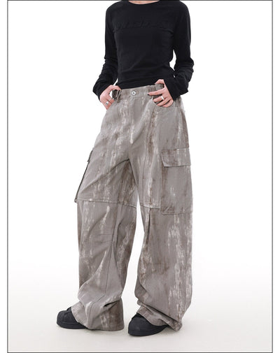 Tie-Dyed Pattern Cargo Pants Korean Street Fashion Pants By Mr Nearly Shop Online at OH Vault