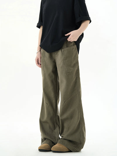 Washed Carpenter Pocket Jeans Korean Street Fashion Jeans By Ash Dark Shop Online at OH Vault