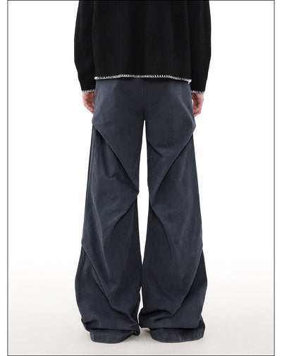 Washed Pleats Loose Straight Pants Korean Street Fashion Pants By Mr Nearly Shop Online at OH Vault