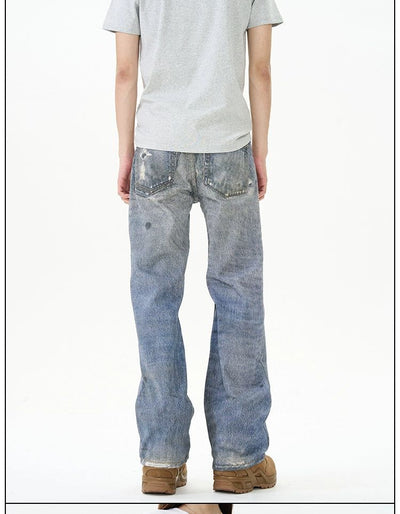 Washed Ripped Hole Jeans Korean Street Fashion Jeans By 77Flight Shop Online at OH Vault