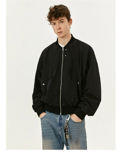 Plain Zip Bomber Jacket Korean Street Fashion Jacket By Made Extreme Shop Online at OH Vault