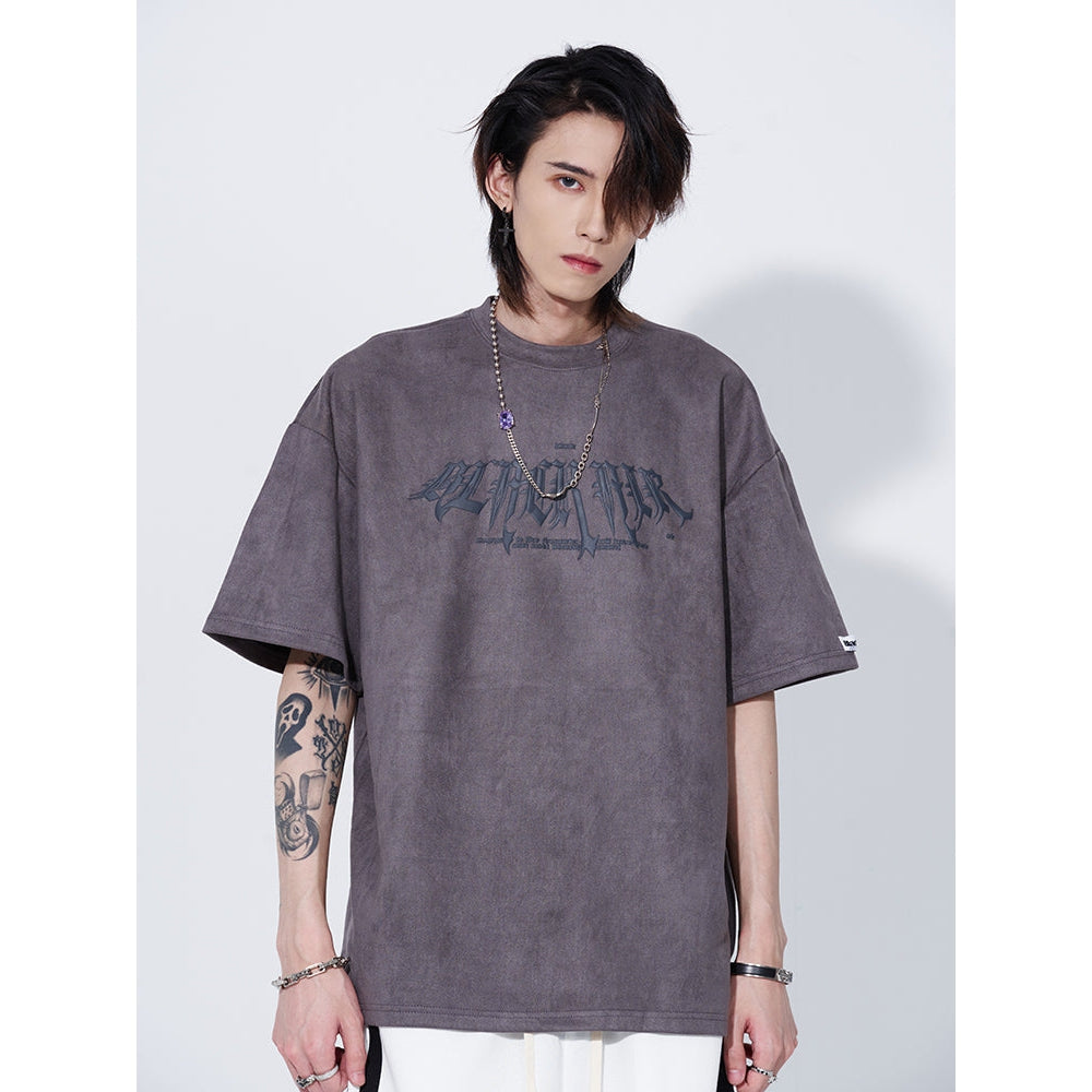 Embroidered Font Roomy Fit T-Shirt Korean Street Fashion T-Shirt By 77Flight Shop Online at OH Vault