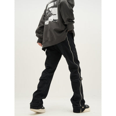 Extra Side Zip Jeans Korean Street Fashion Jeans By 77Flight Shop Online at OH Vault