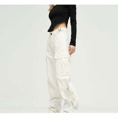 Relaxed Fit Cargo Pants Korean Street Fashion Pants By 77Flight Shop Online at OH Vault