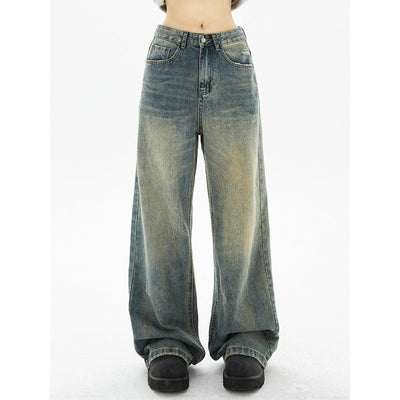 Classic Distressed Wide Jeans Korean Street Fashion Jeans By MaxDstr Shop Online at OH Vault