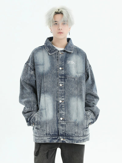 Fade Spots Detail Denim Jacket Korean Street Fashion Jacket By INS Korea Shop Online at OH Vault