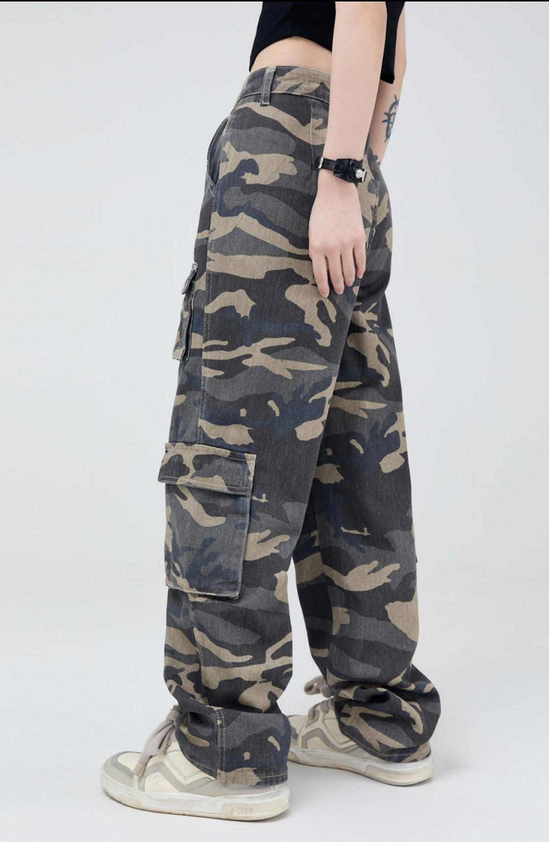 Flap Pocket Camouflage Cargo Pants Korean Street Fashion Pants By Made Extreme Shop Online at OH Vault