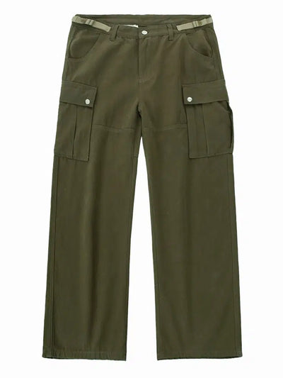 Essential High Waisted Loose Cargo Pants Korean Street Fashion Pants By MEBXX Shop Online at OH Vault