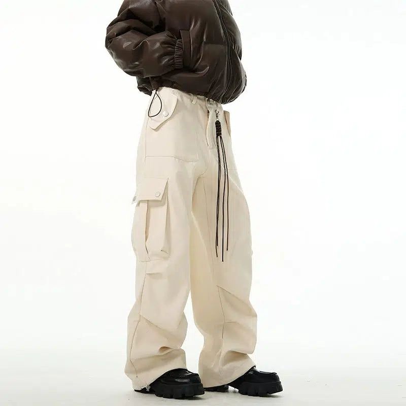 String Details Cargo Pants Korean Street Fashion Pants By 77Flight Shop Online at OH Vault