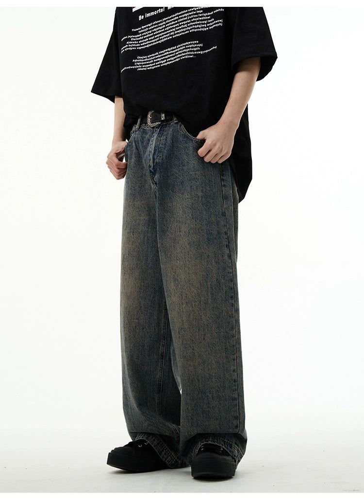 Faded Wash Baggy Jeans Korean Street Fashion Jeans By 77Flight Shop Online at OH Vault