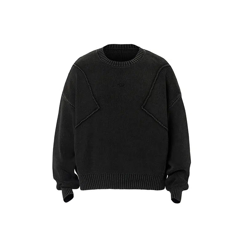 Embossed Lines Ribbed Sweater Korean Street Fashion Sweater By CATSSTAC Shop Online at OH Vault