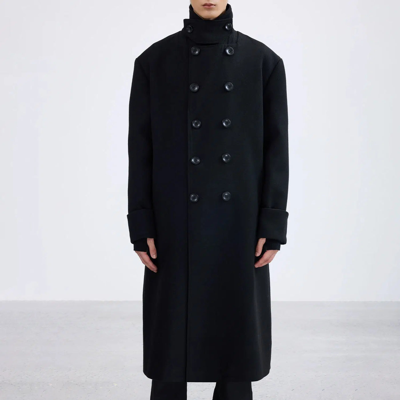 Classic Sleek Buttoned Woolen Overcoat Korean Street Fashion Long Coat By Terra Incognita Shop Online at OH Vault