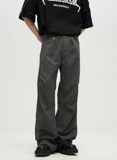 Casual Buttoned Pleats Pants Korean Street Fashion Pants By 77Flight Shop Online at OH Vault