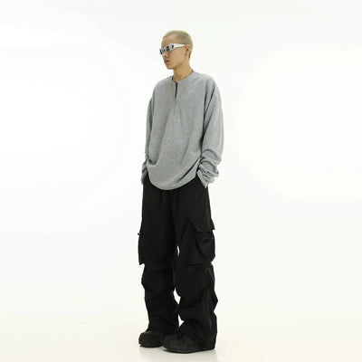 Casual Loose Pleated Cargo Pants Korean Street Fashion Pants By MEBXX Shop Online at OH Vault