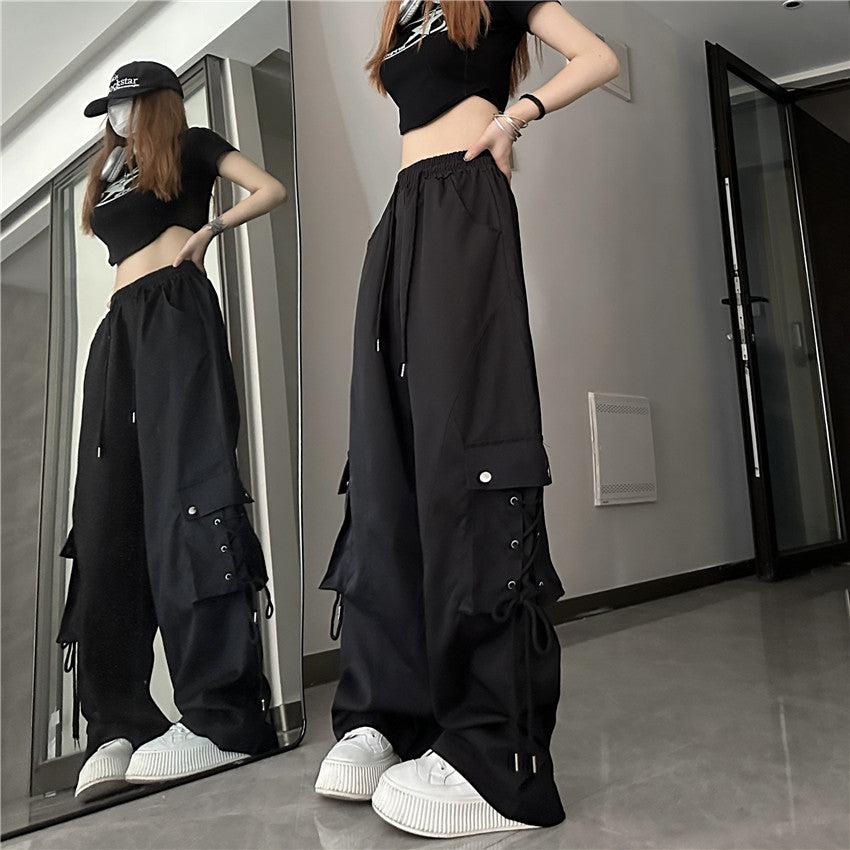 Made Extreme Lace Up Pocket Cargo Pants Korean Street Fashion Pants By Made Extreme Shop Online at OH Vault