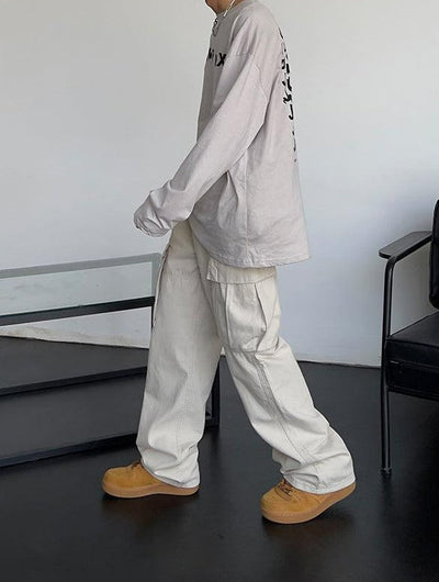 Loose Straight Pocket Cargo Pants Korean Street Fashion Pants By MEBXX Shop Online at OH Vault