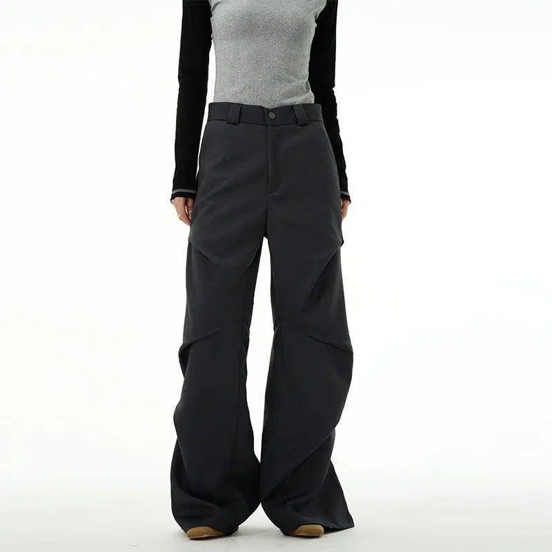 Pleated Loose Fit Pants Korean Street Fashion Pants By 77Flight Shop Online at OH Vault