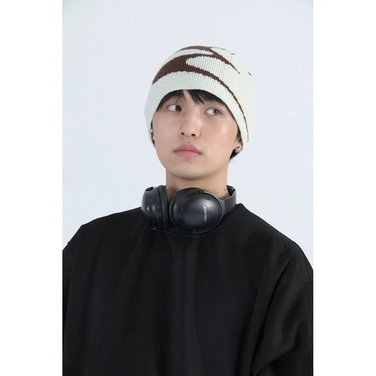 Contrast Logo Knit Hat Korean Street Fashion Hat By Mentmate Shop Online at OH Vault