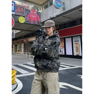 Classic Camo Hooded Jacket Korean Street Fashion Jacket By Made Extreme Shop Online at OH Vault