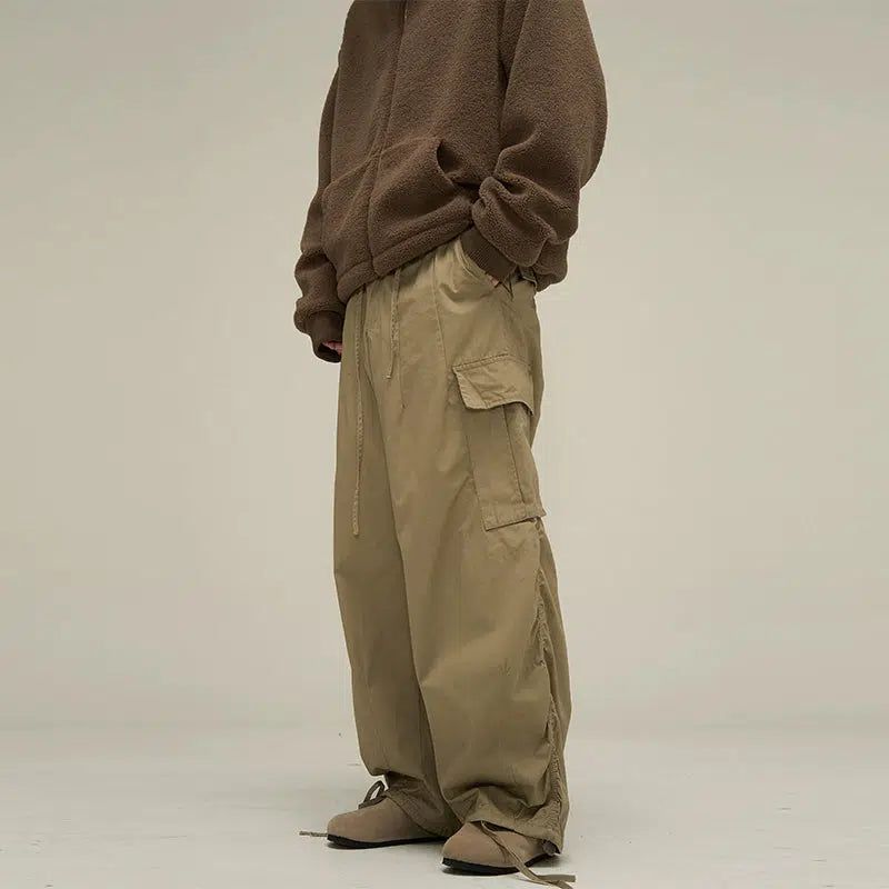 Tie Detail Cargo Pants Korean Street Fashion Pants By 77Flight Shop Online at OH Vault