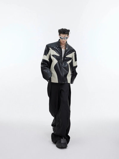 Splices Moto PU Leather Jacket Korean Street Fashion Jacket By Argue Culture Shop Online at OH Vault