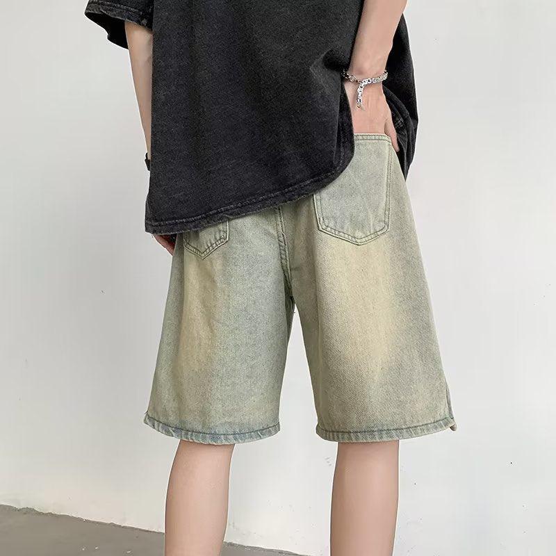 Washed Side Zip Slit Denim Shorts Korean Street Fashion Shorts By Made Extreme Shop Online at OH Vault