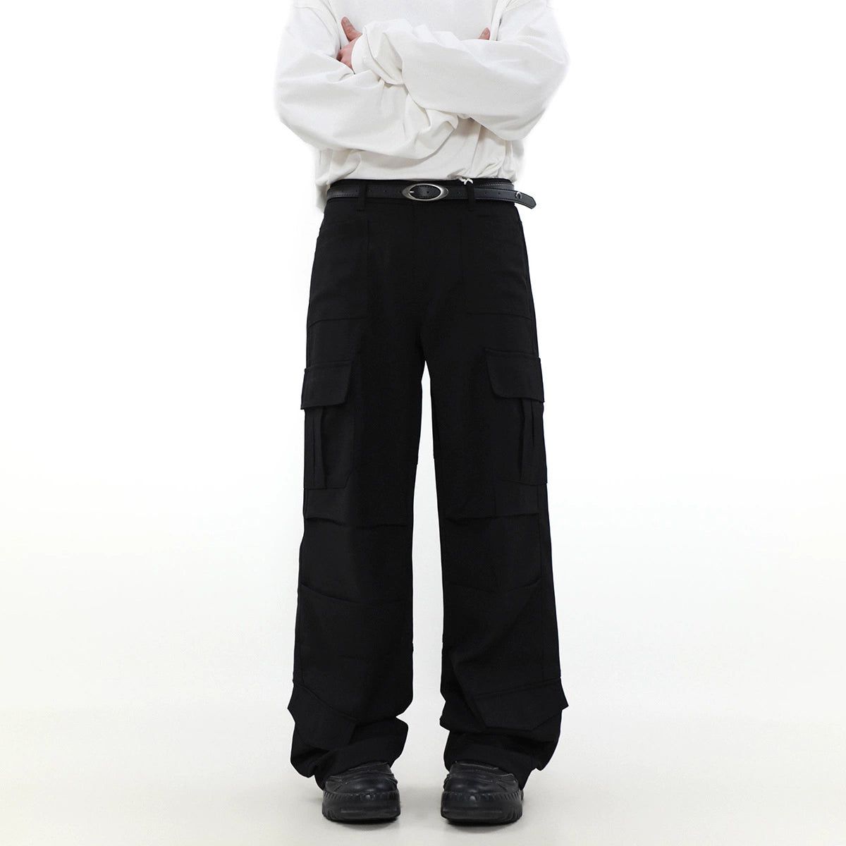 Casual Straight Fit Cargo Pants Korean Street Fashion Pants By Mr Nearly Shop Online at OH Vault