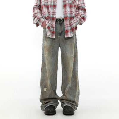 Paint Stained Ripped Jeans Korean Street Fashion Jeans By Mr Nearly Shop Online at OH Vault