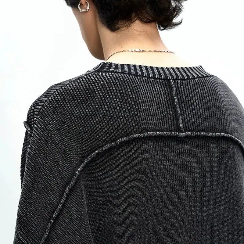 Embossed Lines Ribbed Sweater Korean Street Fashion Sweater By CATSSTAC Shop Online at OH Vault