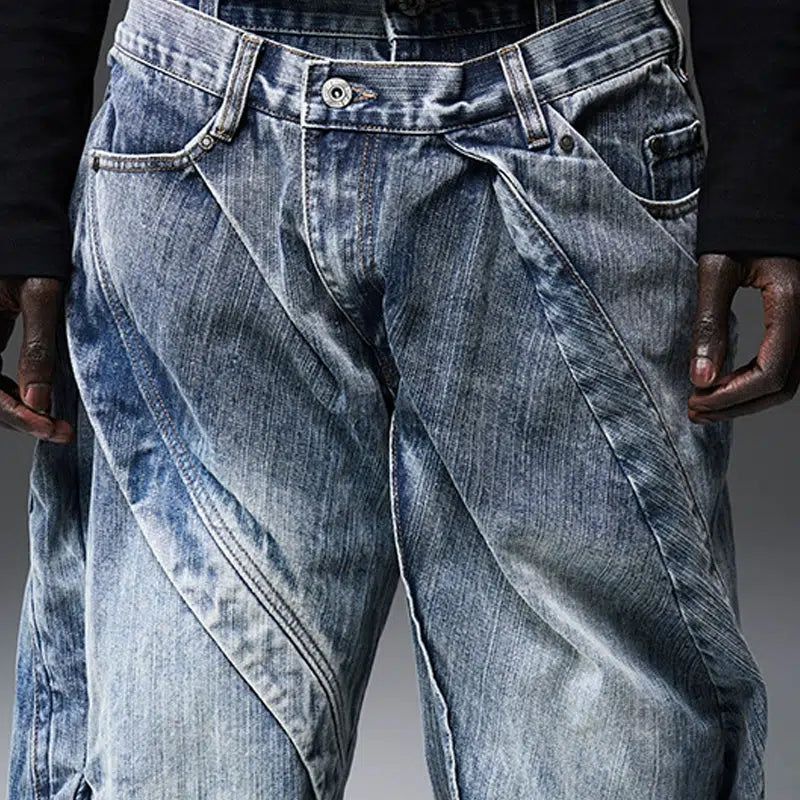 Double Waist Line Jeans Korean Street Fashion Jeans By Blind No Plan Shop Online at OH Vault