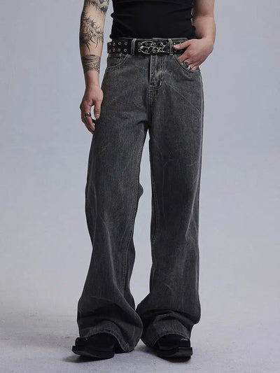 Smoke Wash Cracked Jeans Korean Street Fashion Jeans By Dark Fog Shop Online at OH Vault