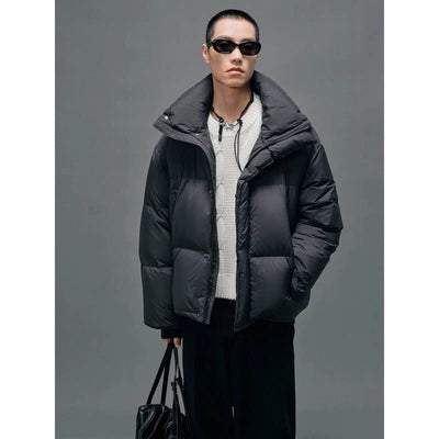 Solid Color Zipped Down Jacket Korean Street Fashion Jacket By NANS Shop Online at OH Vault