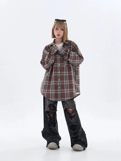 Retro Plaid Casual Shirt Korean Street Fashion Shirt By Jump Next Shop Online at OH Vault