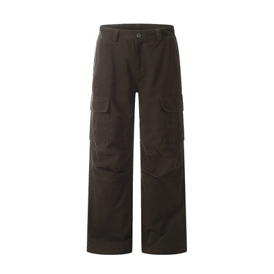 Utility Pleated Straight Cargo Pants Korean Street Fashion Pants By A PUEE Shop Online at OH Vault