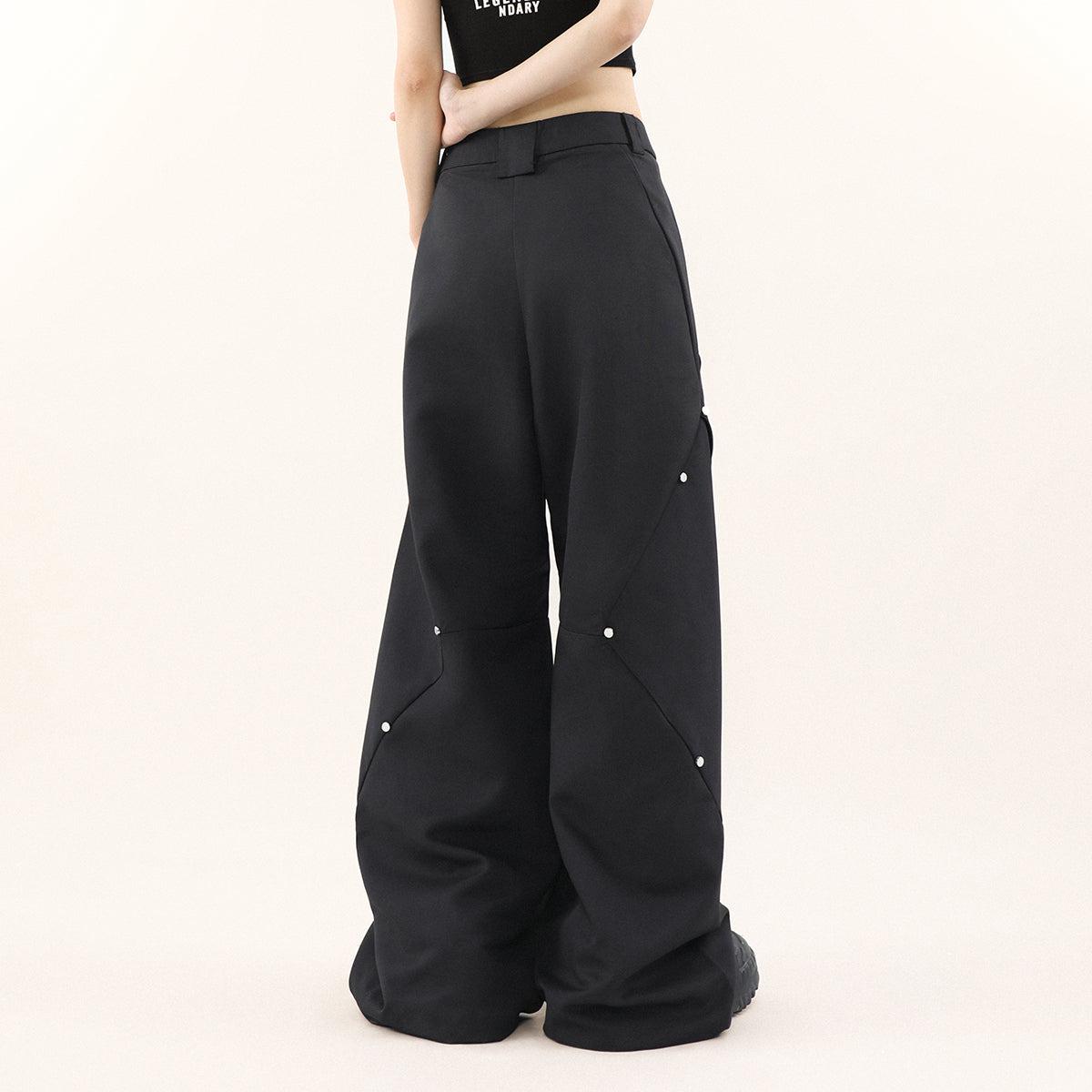 Button Pleated Loose Trousers Korean Street Fashion Pants By Mr Nearly Shop Online at OH Vault