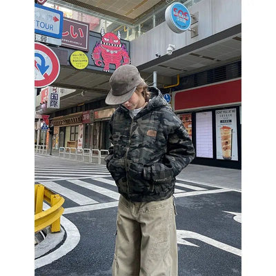 Classic Camo Hooded Jacket Korean Street Fashion Jacket By Made Extreme Shop Online at OH Vault