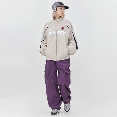 Drawstring Pleated Texture Cargo Pants Korean Street Fashion Pants By Made Extreme Shop Online at OH Vault