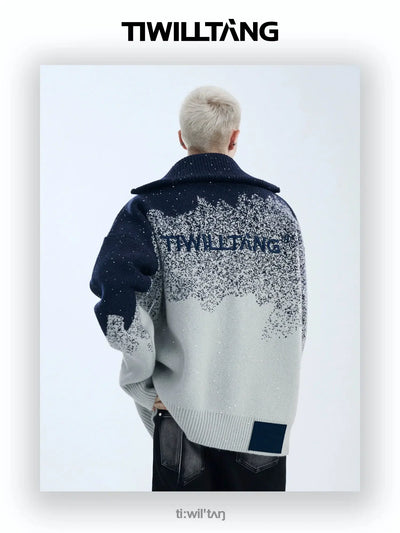 Dusty Contrast Comfty Half-Zip Korean Street Fashion Half-Zip By TIWILLTANG Shop Online at OH Vault