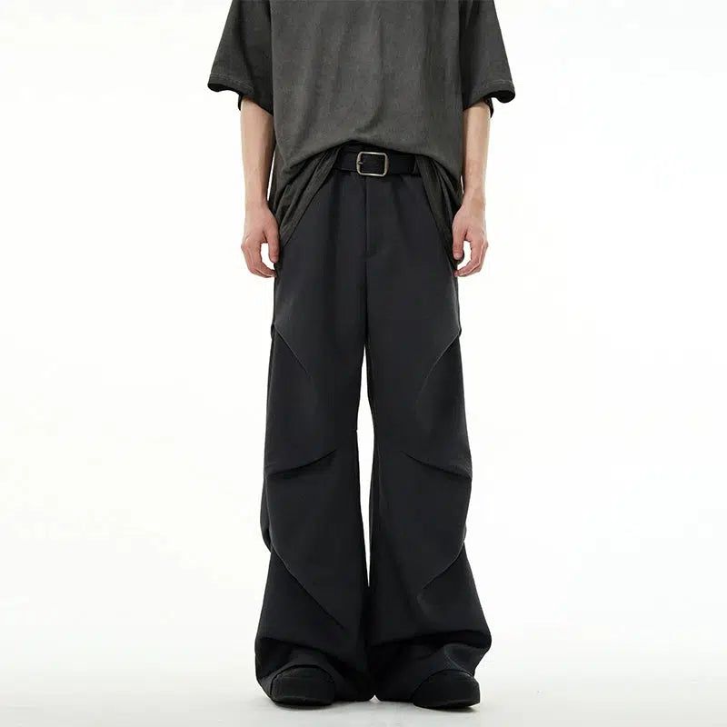 Pleated Loose Fit Pants Korean Street Fashion Pants By 77Flight Shop Online at OH Vault