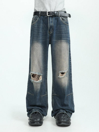 Ripped Knee Jeans Korean Street Fashion Jeans By Mr Nearly Shop Online at OH Vault