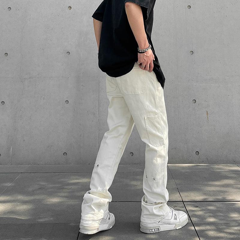 Metal Buttoned Willow Flex Pants Korean Street Fashion Pants By A PUEE Shop Online at OH Vault