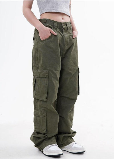 Multi Pocket Knot Hem Cargo Pants Korean Street Fashion Pants By Made Extreme Shop Online at OH Vault