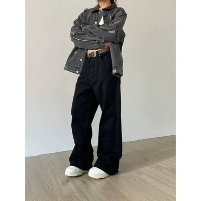 Washed Straight Loose Pants Korean Street Fashion Pants By Made Extreme Shop Online at OH Vault