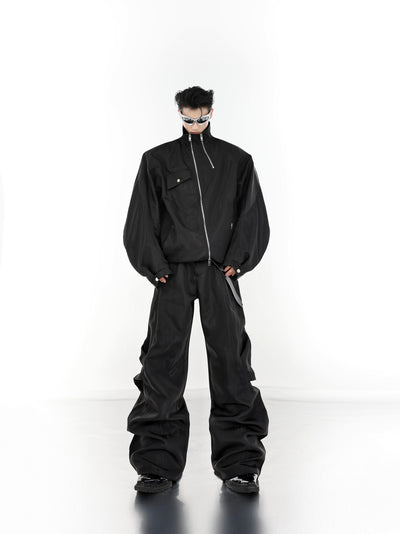 Fold Machete Metal Zip Jacket & Pants Set Korean Street Fashion Clothing Set By Argue Culture Shop Online at OH Vault