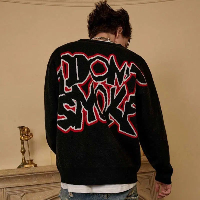 Logo Game Font Sweater Korean Street Fashion Sweater By Donsmoke Shop Online at OH Vault