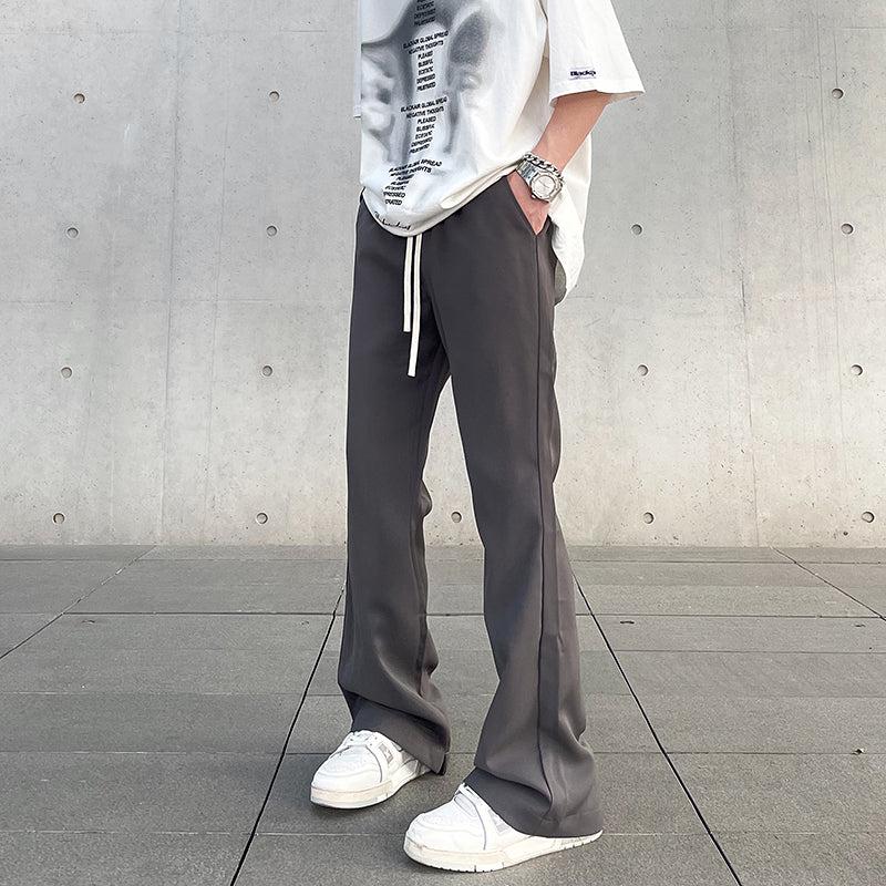 Solid Color Drawstring Straight Pants Korean Street Fashion Pants By A PUEE Shop Online at OH Vault